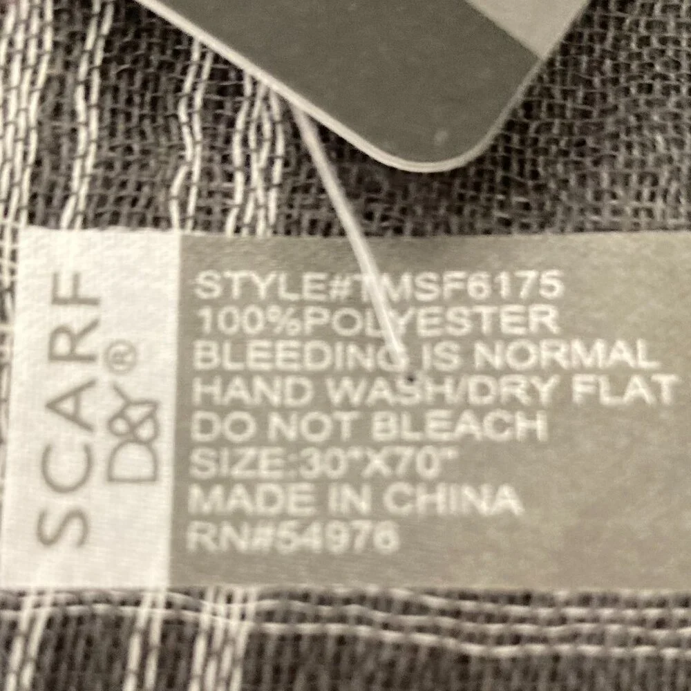 Gray Plaid Scarf NWT